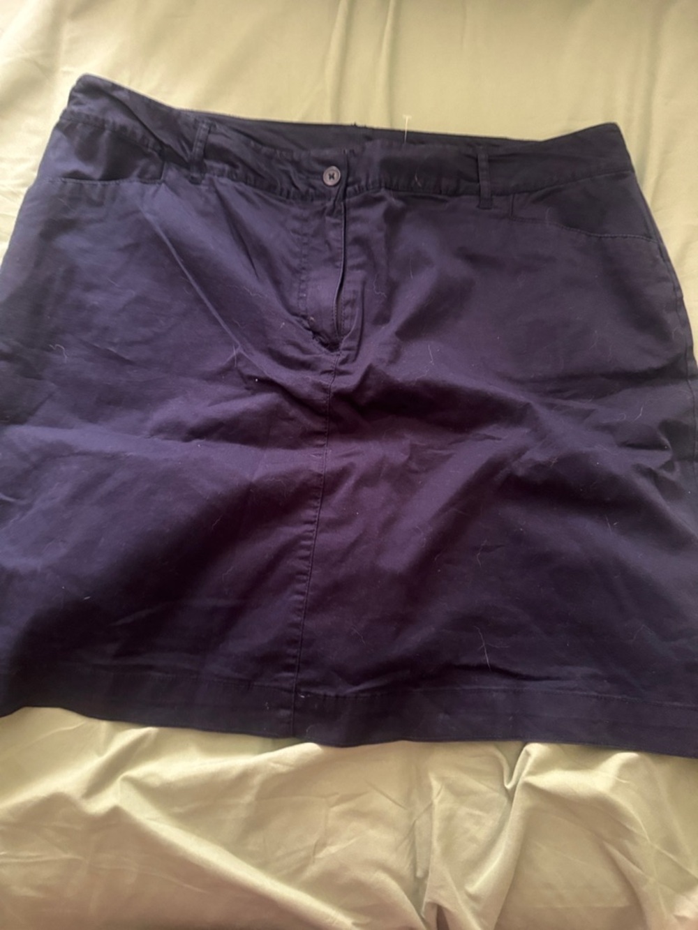 Laura Scott Dark Navy A-Line Skirt with Front Detail